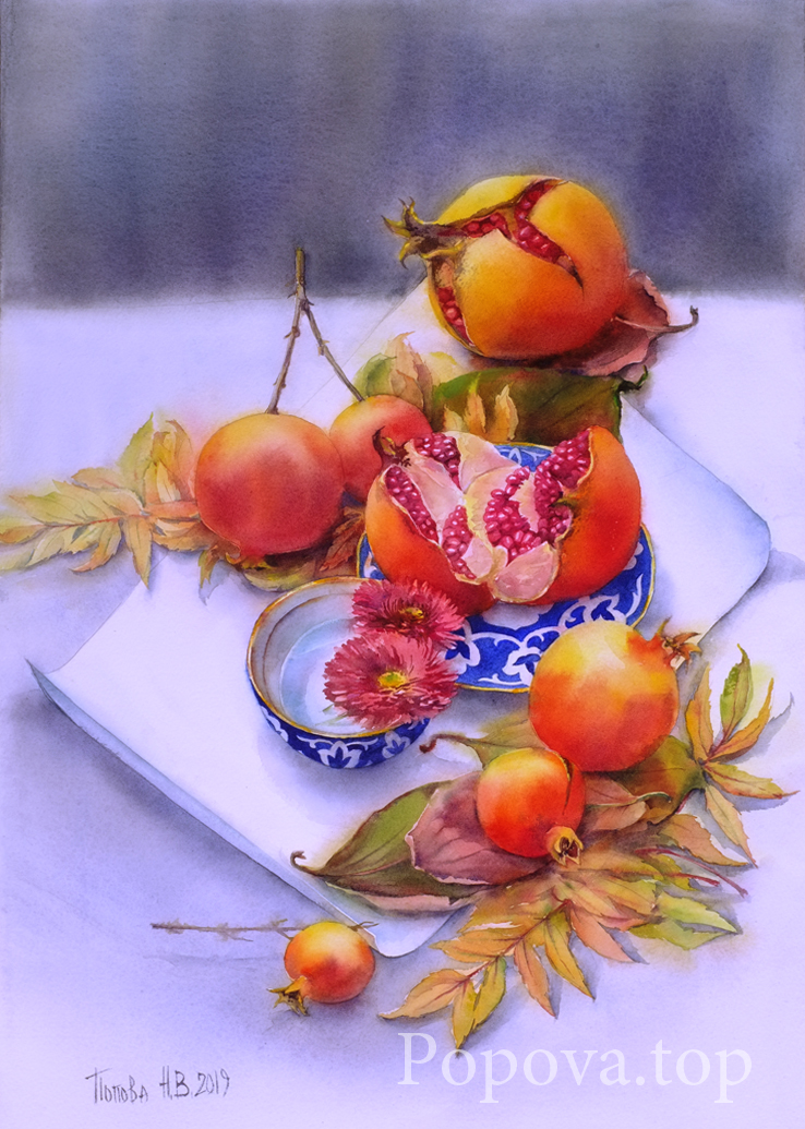 Eastern Suite Painting Watercolor 38x56 Natalia Popova - Professional Artist 2019 